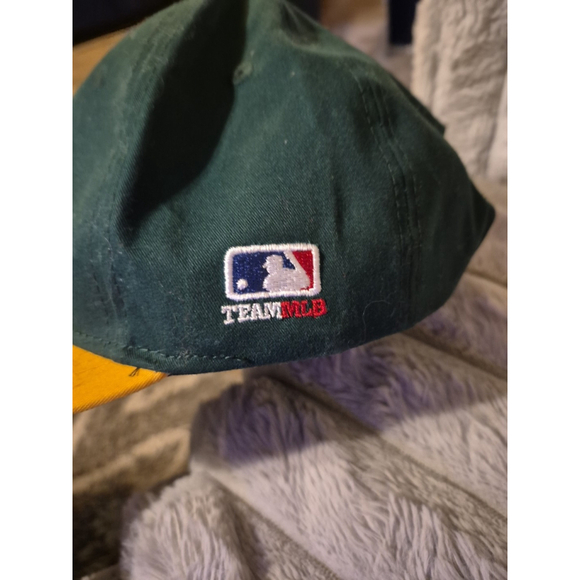 Oakland A’s TEAM MLB OC SPORTS Adjustable Baseball Cap Hat Green/Yellow VGC - Picture 2 of 5